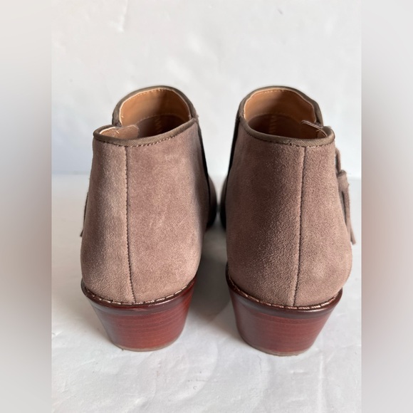 Vionic Joy Serena Orthotic Suede Ankle Boots Womens 6 Taupe Comfort Side Zip - Picture 5 of 7